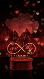 4 Hearts Name Engraved LED Lamp - Image 4