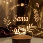 Circle Name Engraved LED Lamp